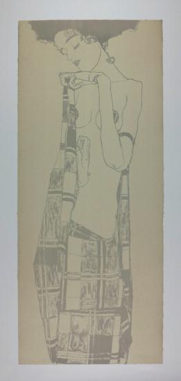 Egon Schiele, Portrait Gerti Schiele, Lithographie 1909, FRANCE ART DIFFUSION