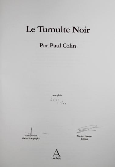 Paul Colin, Josephine Baker, Le tumulte noir / Black thunder 1927