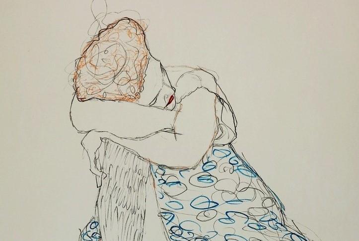 Gustav Klimt | Lithographie | La fille aux bas de soie assise sur le tabouret, 1910 (Sitzende mit gerafftem Rock / Seated Figure with gathered up skirt)