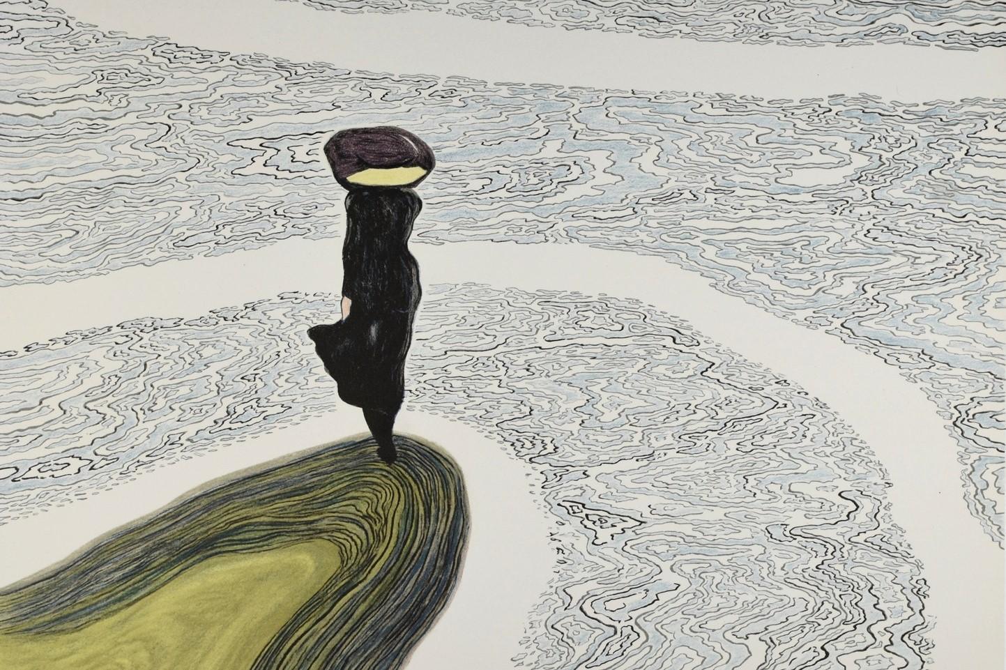 Léon Spilliaert | lithographs | Vertigo, 1908 | Promenade and lighthouse, 1908 | Woman at the Shoreline, 1910 