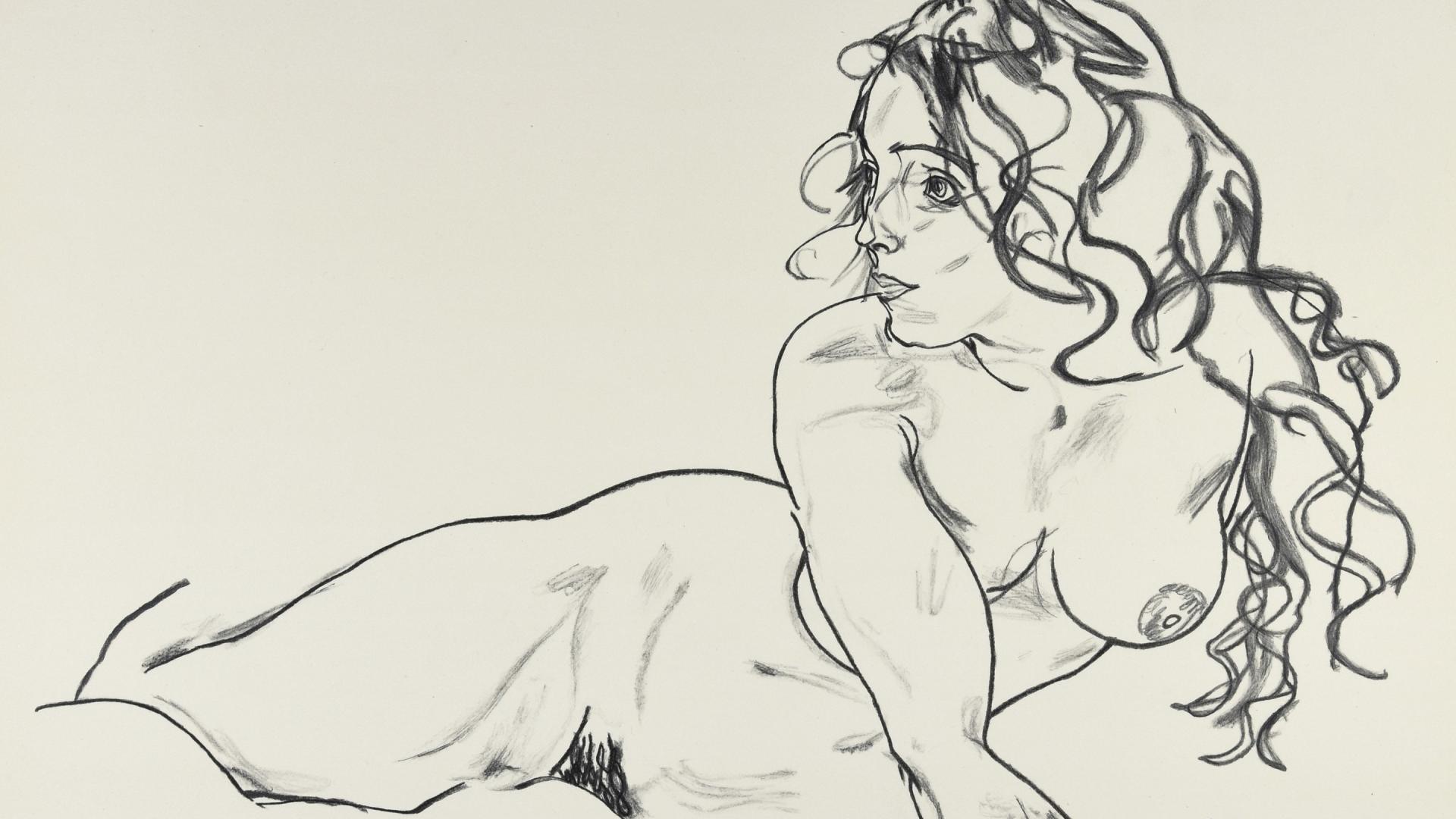 Egon Schiele | Liegende, 1918 | lithographie | Leopold Museum