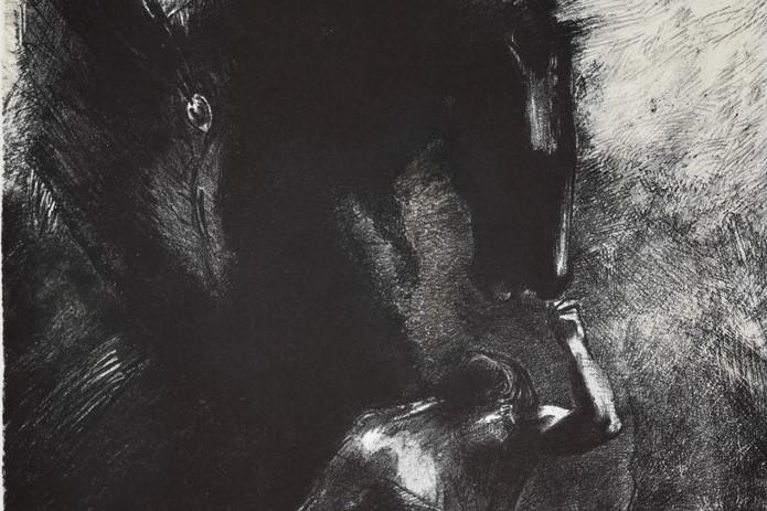 Odilon Redon | Lithograph | Captive pegasus, 1889