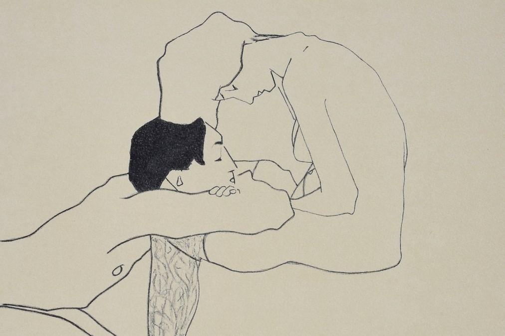 EGON SCHIELE | Lovers, 1909 | Lithographie