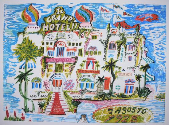 Amarcord le grand hotel lithographie 1976