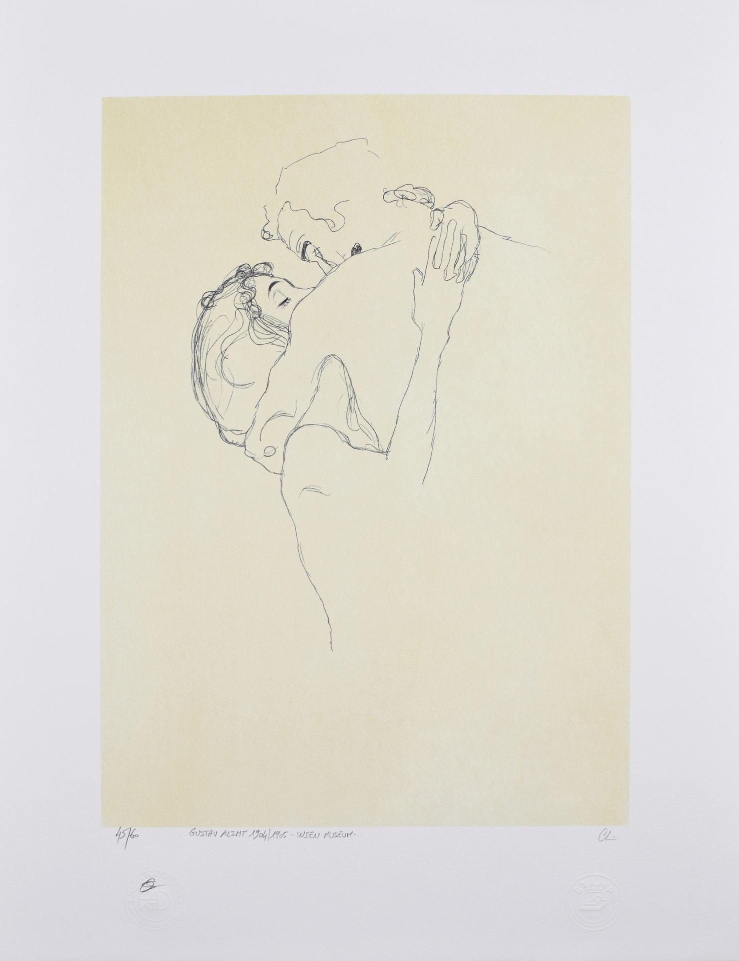 GUSTAV KLIMT | Lovers, 1904/1905 | Lithographie