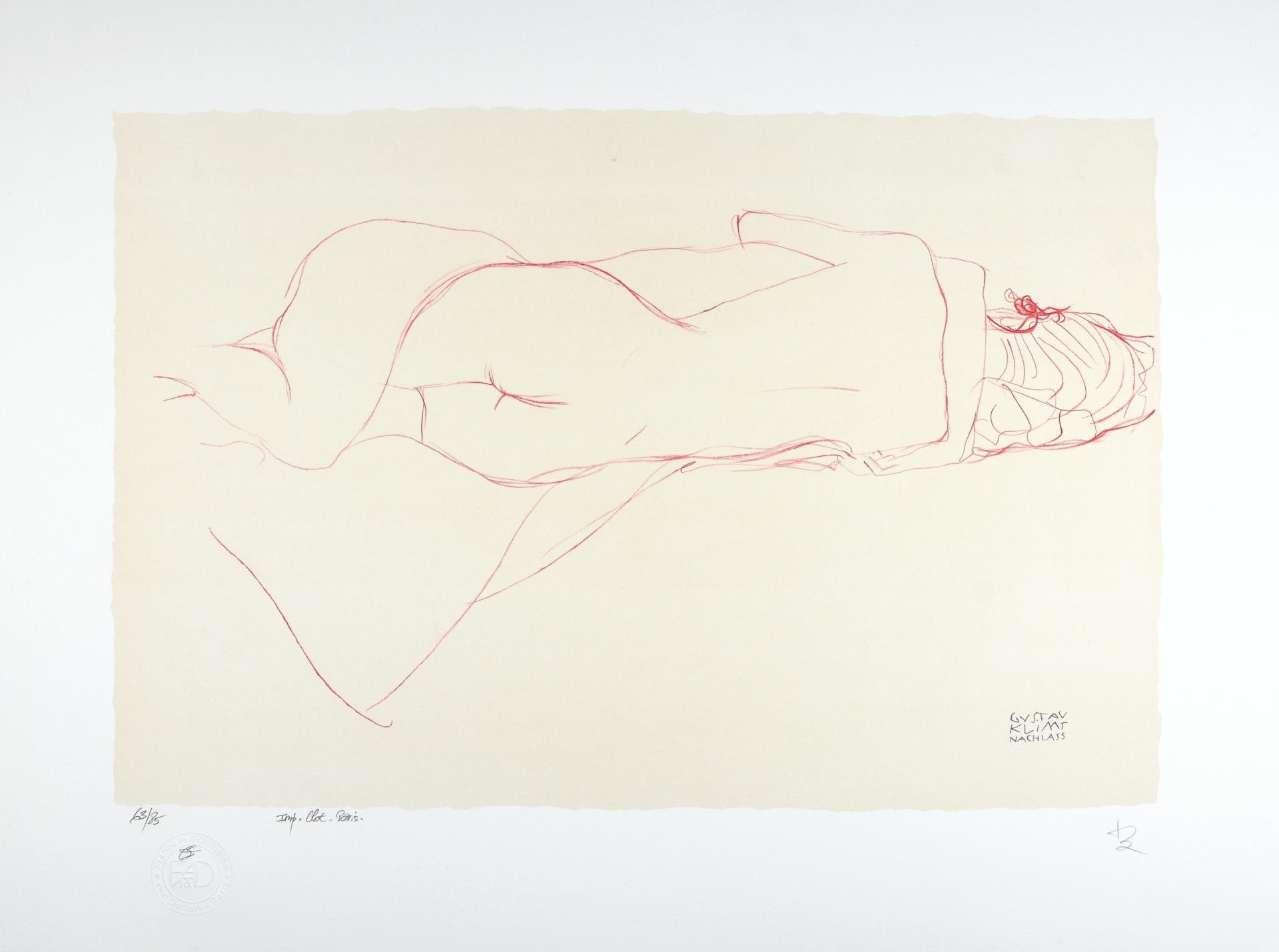 Gustav Klimt | Deux femmes enlacées, 1905/1906  | Lithographie | Leopold museum