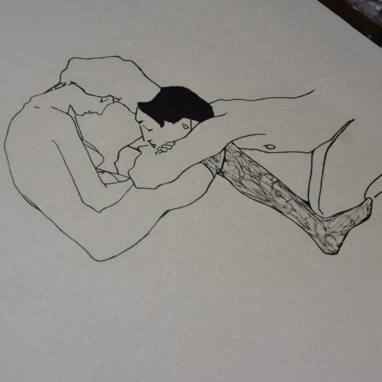 EGON SCHIELE, Lovers 1909, Lithograph