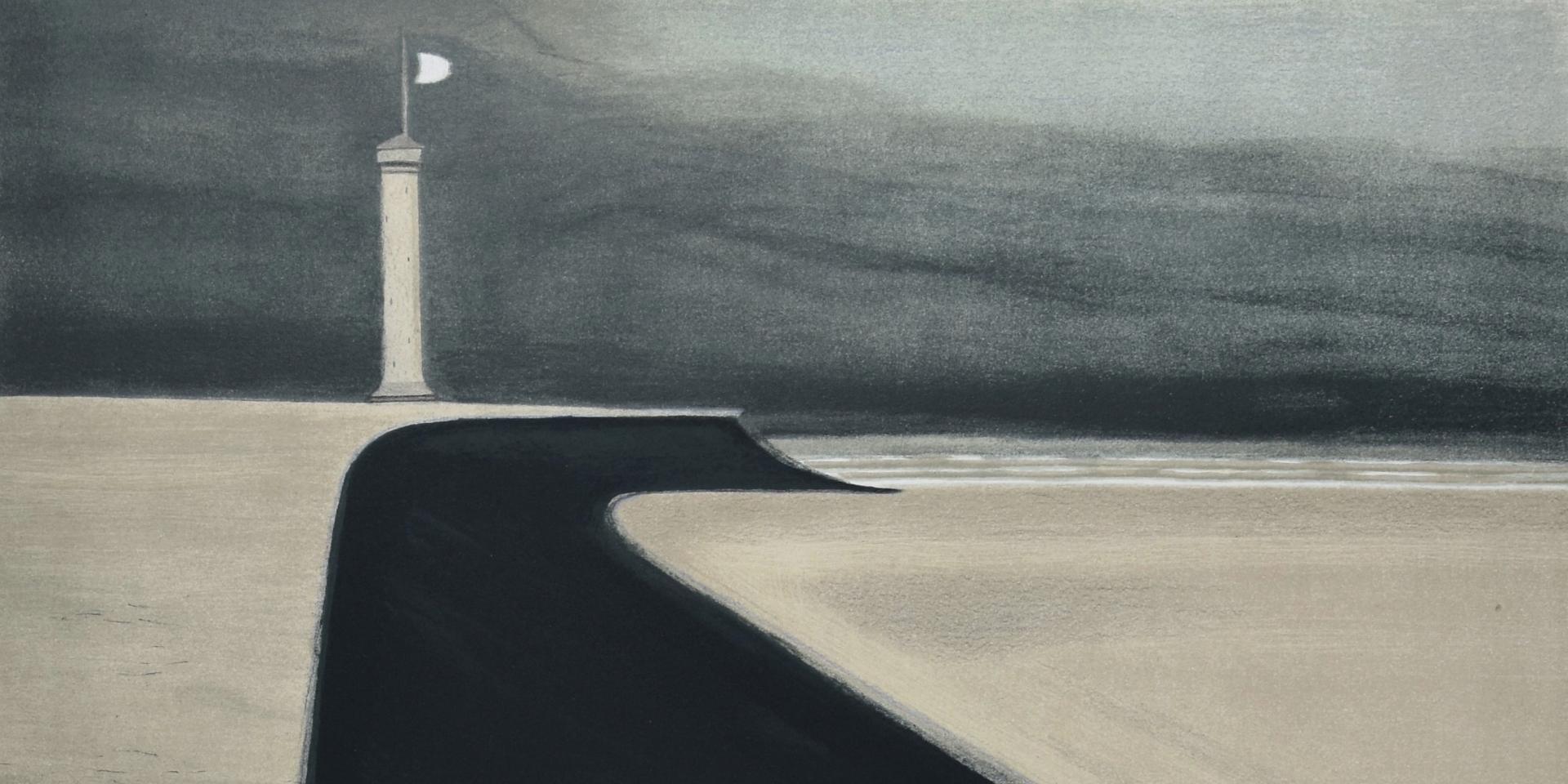 Léon Spilliaert | Lithographie | Le Phare sur la Digue, 1908