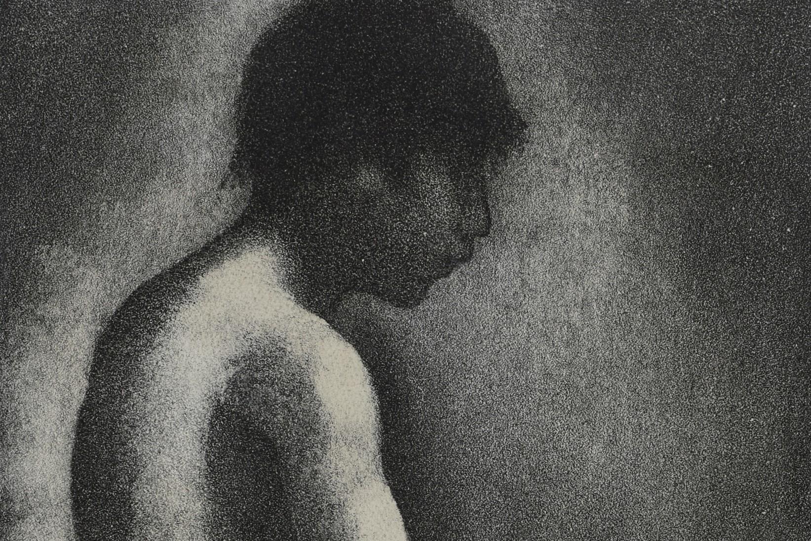 Georges Seurat | Lithographie D'après dessin préparatoire réalisé en 1883 pour "Une baignade à Asnières" (1884).