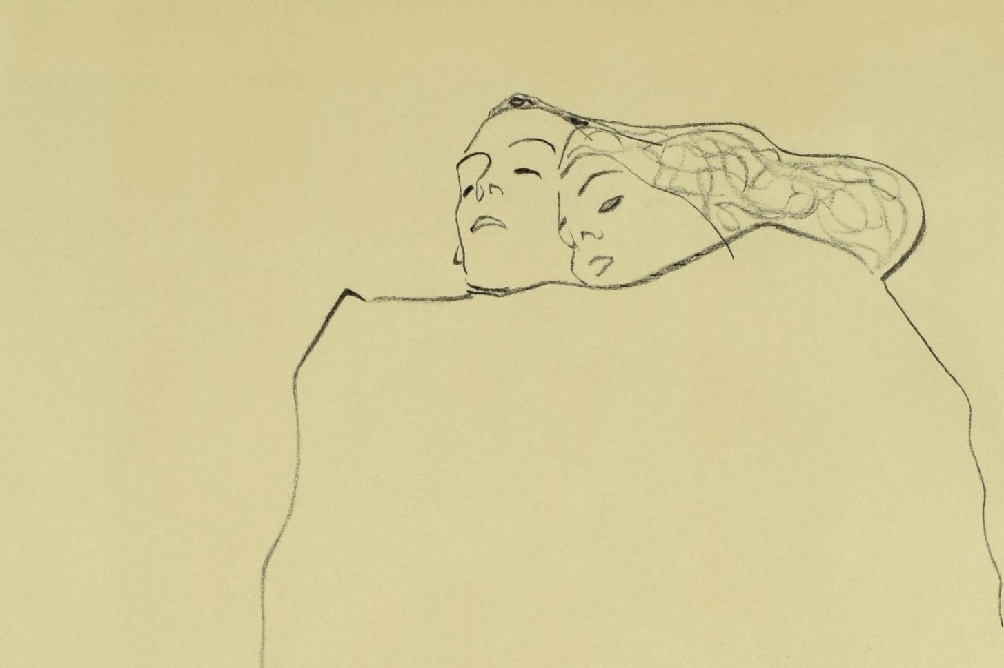 EGON SCHIELE | Couple endormi, 1909  (Schlafendes Paar) | Lithographie