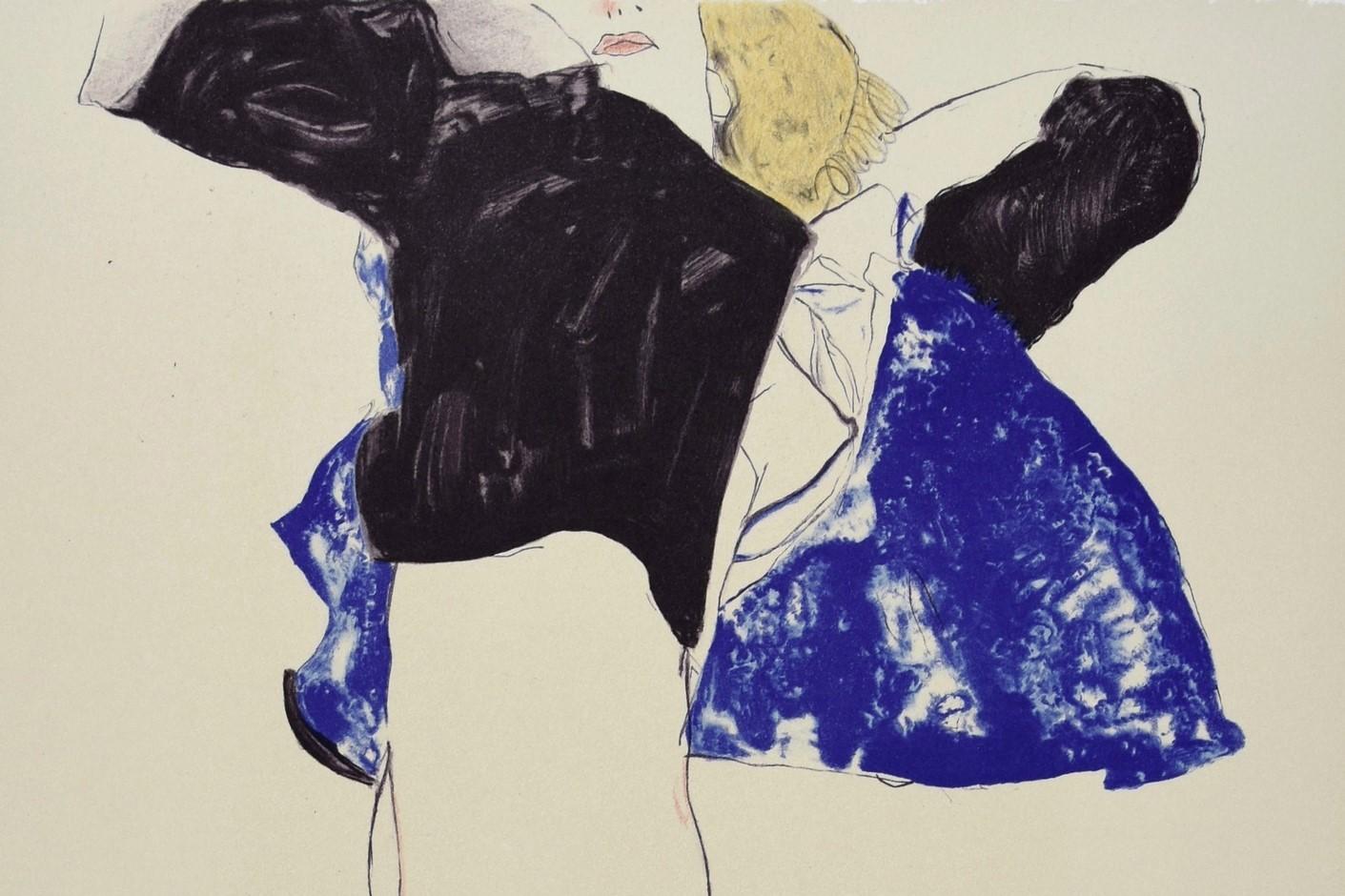 EGON SCHIELE | La fille en rouge, 1913 (Standing woman in red / Stehende Frau in Rot) | Lithographie