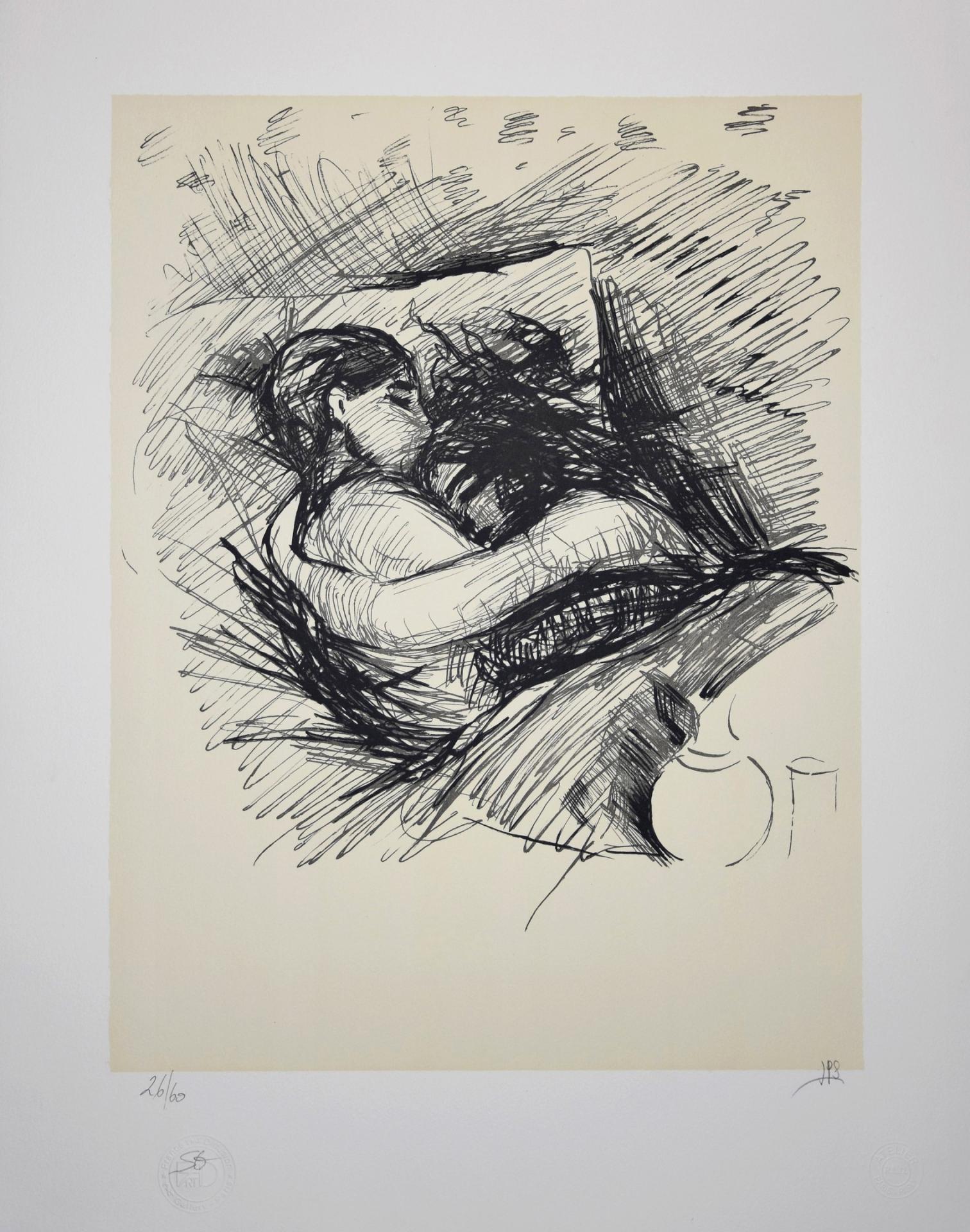 Edvard MUNCH | Lithographie | Les amoureux / Lovers, 1890 (Homme & femme au lit / Mann og kvinne i seng) 
