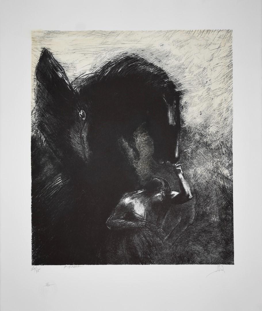 ODILON REDON | Captive Pegasus, 1889 | Lithograph