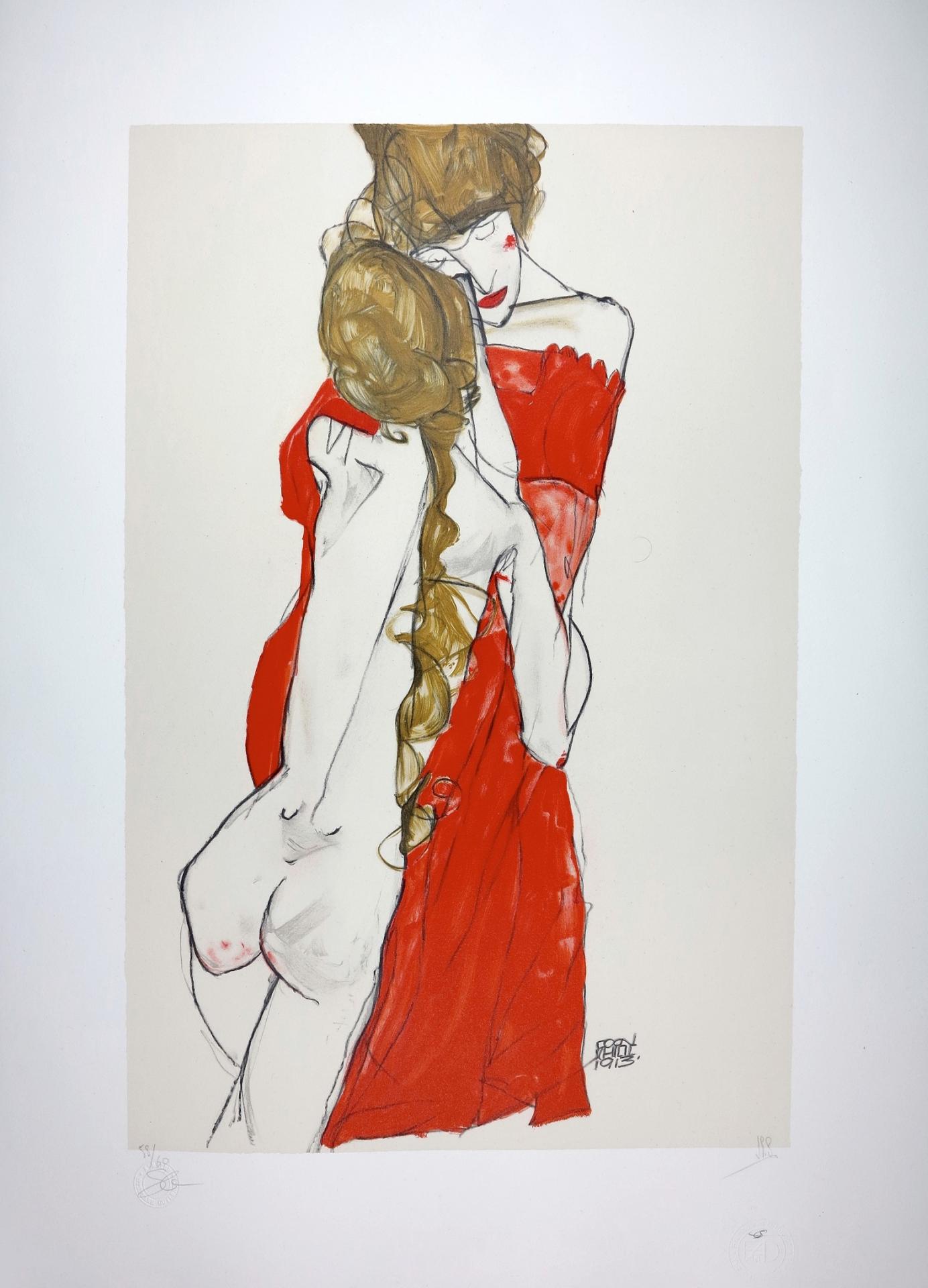 EGON SCHIELE | Mother and Daughter, 1913 | Leopold museum | Lithograph