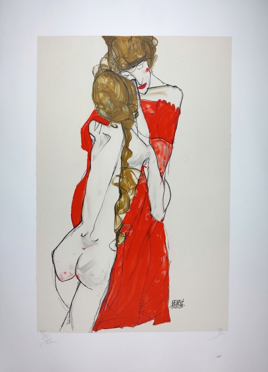 Egon SCHIELE Mother & Daughter Lithograph