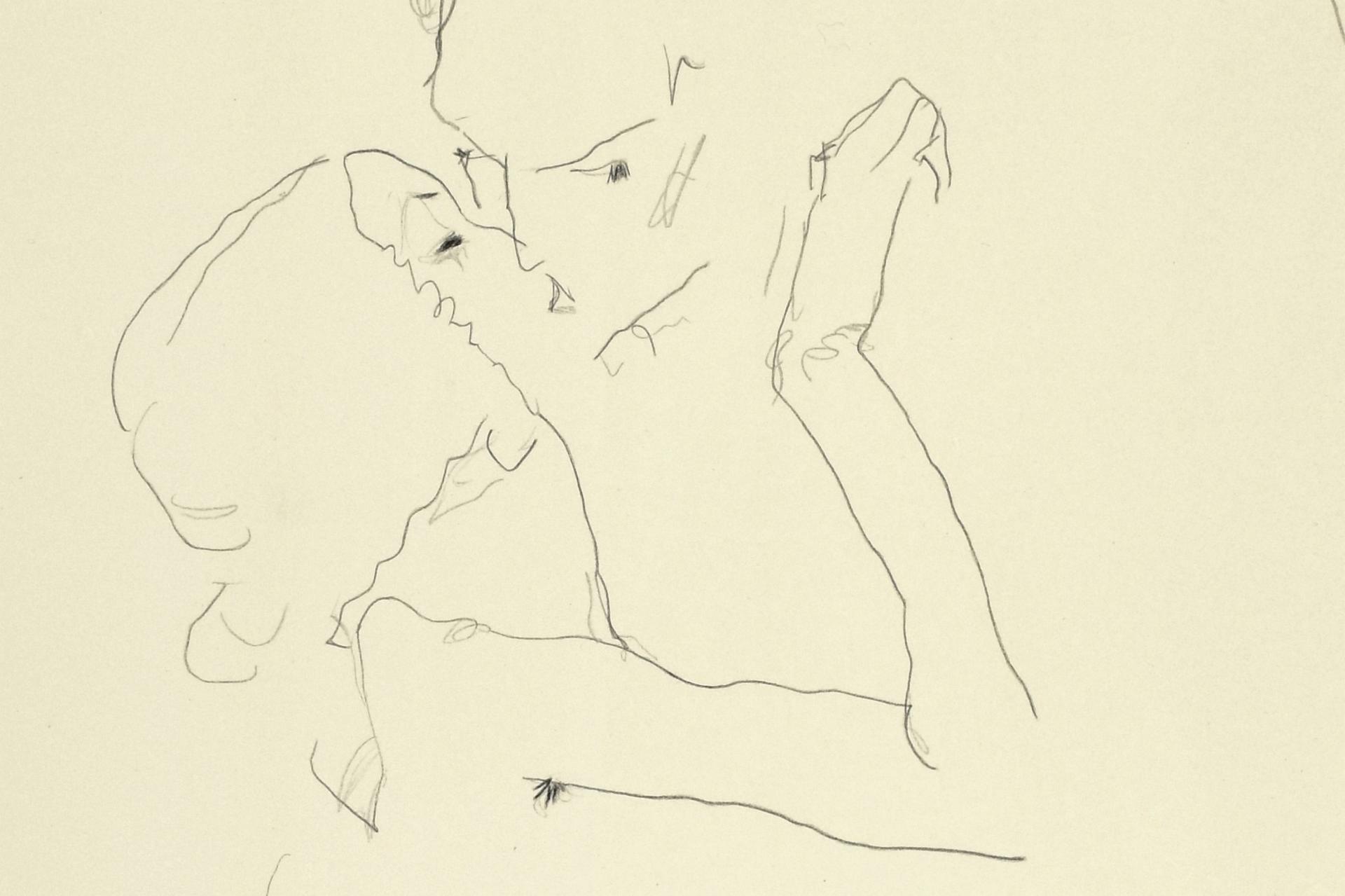 EGON SCHIELE | Le baiser (The Kiss), 1911 | Lithographie